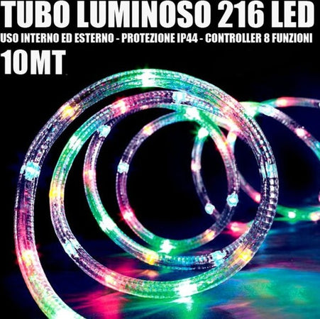 Tubo-Luminoso-216-Led-Multicolor-10-Mt-3vie-Uso-Interno/esterno-+-Controller