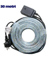 Tubo Luminoso Natalizio 20 Mt Led Bianco Freddo Controller 8 Funzioni X Esterno