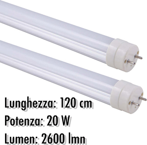 TUBO NEON A LED T8 20 W WATT 2600 LMN CON COPERTURA OPACA DA 120 CM LUCE BIANCA  Trade Shop italia - Napoli, Commerciovirtuoso.it