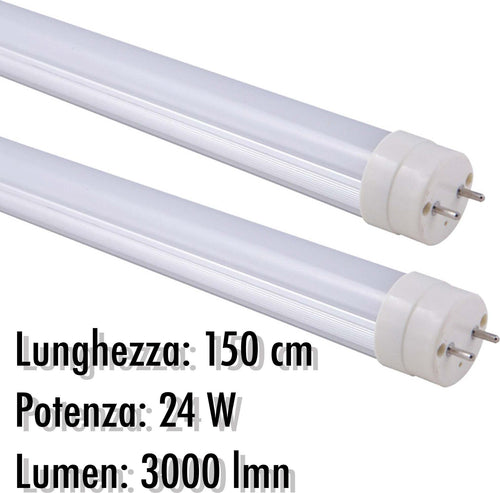 TUBO NEON A LED T8 24 W WATT 3000 LMN CON COPERTURA OPACA DA 150 CM LUCE BIANCA  Trade Shop italia - Napoli, Commerciovirtuoso.it