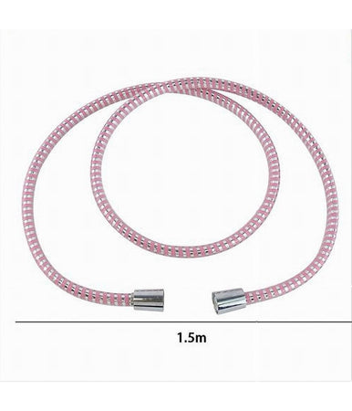 Tubo Ricambio Laccio Flessibile Doccia 1.5 Mt Laccio Pvc Rivestimento Rosa 87293