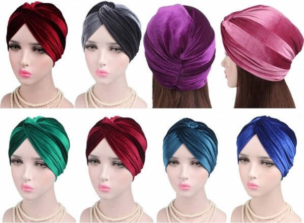 Turbante-Velluto-Annodata-Fascia-Elastica-Retro-Ferma-Capelli-Cuffia-Bandana