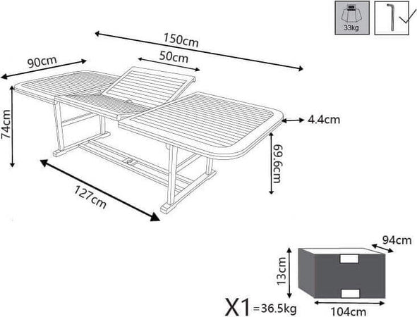 TURRIS---tavolo-da-giardino-allungabile-in-legno-massiccio-di-acacia-150/200x90-Marrone-Milani-Home