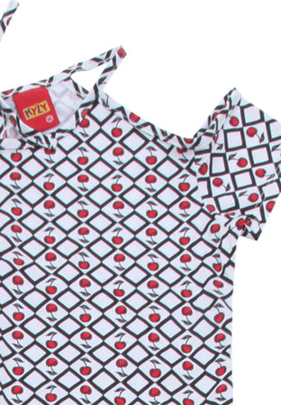 Tuta Bambina Estiva Completo Bianco Rosso Ciliegie 100% Cotone Estivo Bimba Mono Pezzo Estate Shorts Canotta Completino tutina Piccole Canaglie - Tropea, Commerciovirtuoso.it