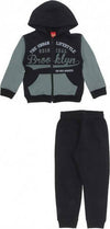 Tuta Bambino Completo 100% Cotone Felpa con Cappuccio Nera Verde Brooklyn + Pantalone Tuta Nero Elastico Completino Sport Bimbo TUTA Piccole Canaglie - Tropea, Commerciovirtuoso.it
