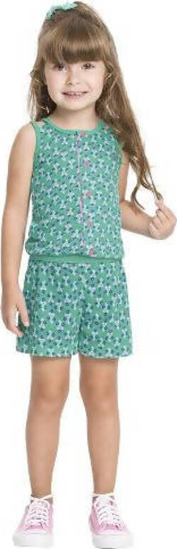 Tuta Completo All Over Bimba Tutina Coordinata Pantaloni Corti Canotta Bambina Verde Acqua Rosa Micro Fantasia Completino Fashion 100% Cotone tutina Piccole Canaglie - Tropea, Commerciovirtuoso.it