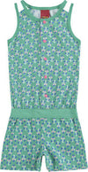 Tuta Completo All Over Bimba Tutina Coordinata Pantaloni Corti Canotta Bambina Verde Acqua Rosa Micro Fantasia Completino Fashion 100% Cotone tutina Piccole Canaglie - Tropea, Commerciovirtuoso.it