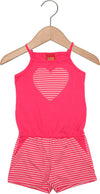 Tuta Estiva Bimba Rosa 100% Cotone Salopette Estiva Mono Pezzo Rosa Righe Cuore Tutina Estiva Canottiera Pantaloni Corti Bambina tutina Piccole Canaglie - Tropea, Commerciovirtuoso.it
