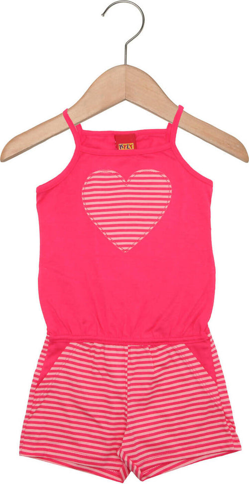 Tuta Estiva Bimba Rosa 100% Cotone Salopette Estiva Mono Pezzo Rosa Righe Cuore Tutina Estiva Canottiera Pantaloni Corti Bambina tutina Piccole Canaglie - Tropea, Commerciovirtuoso.it