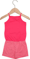 Tuta Estiva Bimba Rosa 100% Cotone Salopette Estiva Mono Pezzo Rosa Righe Cuore Tutina Estiva Canottiera Pantaloni Corti Bambina tutina Piccole Canaglie - Tropea, Commerciovirtuoso.it
