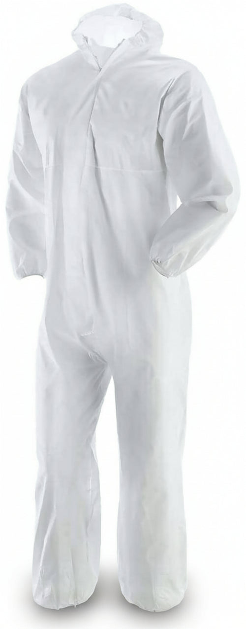 Tuta Monouso Categoria III Tipo 5B/6B Contro Rischio Biologico e Chimico DPI Certificato CE Protezione Rischi Mortali e Irreversibili - contro Prodotti Chimici liquidi Particelle Solide Disperse nell'aria