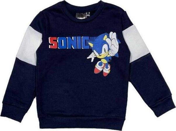 Tuta-Sonic-Bambino-Da-3-A-7-Anni-Interno-Leggero-Felpato-Completo-Felpa-E-Pantalone