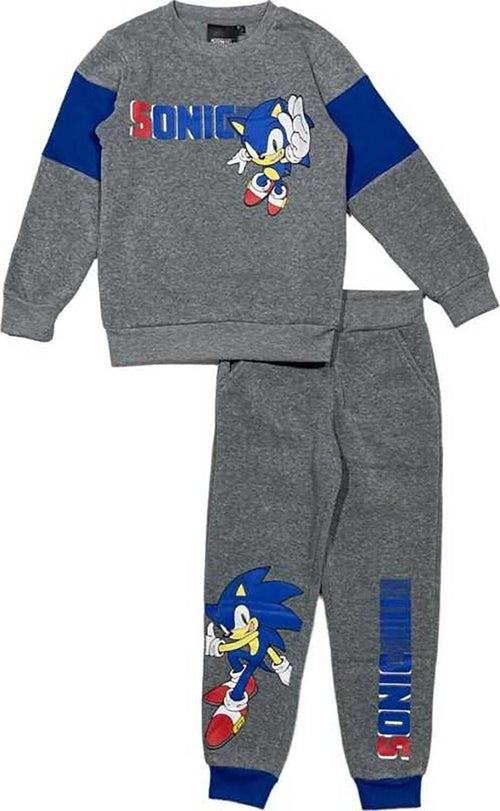 Tuta-Sonic-Bambino-Da-3-A-7-Anni-Interno-Leggero-Felpato-Completo-Felpa-E-Pantalone