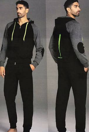 Tuta Uomo Nera e Grigia XL 100% Cotone Felpato Completo Sport per Lui Felpa con Cappuccio + Pantaloni Neri Invernali art. iu 035 Tuta Uomo Sport Abbigliamento da Casa L'Orchidea - Siderno, Commerciovirtuoso.it