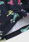 Tutina Bimba Estiva 100% Cotone Tuta Mono Pezzo Mezze Maniche Pantaloni Corti Bambina Blu Navy Stampa Pattini Colorati Tuta Estiva Leggera tutina Piccole Canaglie - Tropea, Commerciovirtuoso.it