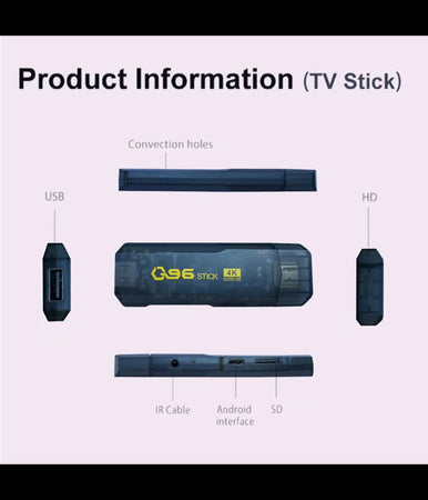 Tv Stick 4k Ultra Hd Con Telecomando Lettore Multimediale 16gb+256gb Androidtv