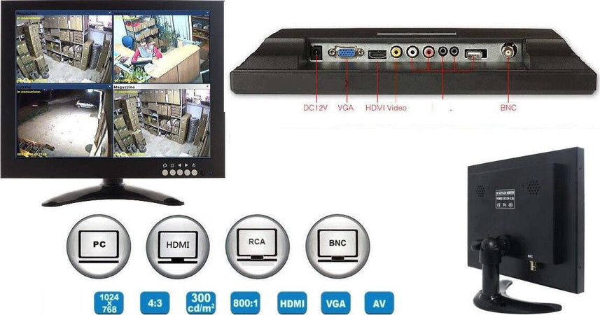 TV TELEVISORE MONITOR LCD 12'' POLLICI TFT VIDEOSORVEGLIANZA VGA BNC HDMI RCA  Trade Shop italia - Napoli, Commerciovirtuoso.it