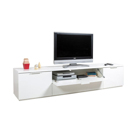 Madia porta TV con 2 cassetti e 2 ante, mobile basso in legno "Made in Italy" 240 cm