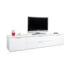 Madia porta TV con 2 cassetti e 2 ante, mobile basso in legno Made in Italy 240 cm