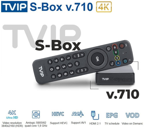 TVIP S-Box v.710 4K UHD IPTV Android Multimedia Streamer