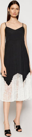 Twin Set Abito Donna Longuette Plissé Con Pizzo Chantilly Estivo Vestito TwinSet Romantico Spalline Sottili Tinta Unita Abitino Lungo Sotto il Ginocchio Moda/Donna/Abbigliamento/Vestiti/Sera e Cerimonia You Store - Messina, Commerciovirtuoso.it