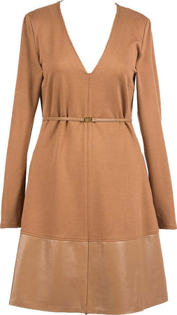 TWINSET-|-Abito-corto-con-effetto-pelle