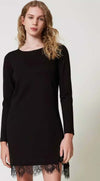TWINSET-|-Abito-corto-con-pizzo