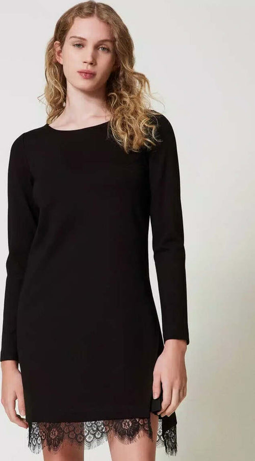 TWINSET-|-Abito-corto-con-pizzo