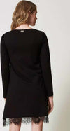 TWINSET-|-Abito-corto-con-pizzo