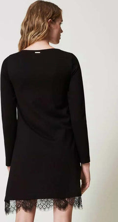 TWINSET-|-Abito-corto-con-pizzo