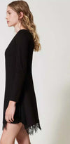 TWINSET-|-Abito-corto-con-pizzo