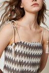 TWINSET-|-Abito-corto-jacquard-con-frange
