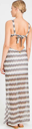 TWINSET-|-Abito-lungo-chevron-jacquard