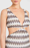 TWINSET-|-Abito-lungo-chevron-jacquard