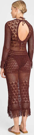 TWINSET-|-Abito-lungo-crochet