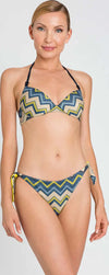 TWINSET-|-Bikini-slip-con-fiocchi-lurex-a-stampa-chevron