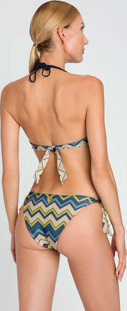 TWINSET-|-Bikini-slip-con-fiocchi-lurex-a-stampa-chevron