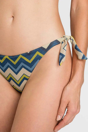 TWINSET-|-Bikini-slip-con-fiocchi-lurex-a-stampa-chevron