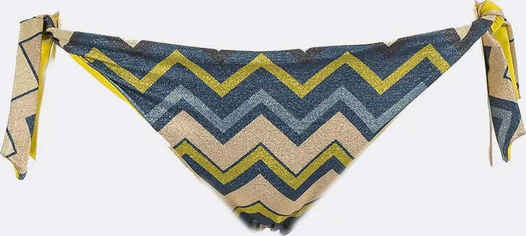 TWINSET-|-Bikini-slip-con-fiocchi-lurex-a-stampa-chevron