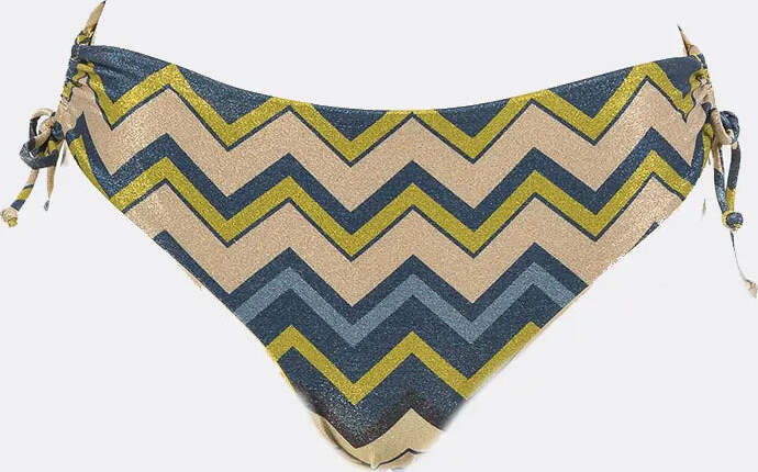 TWINSET-|-Bikini-slip-coulisse-lurex-a-stampa-chevron