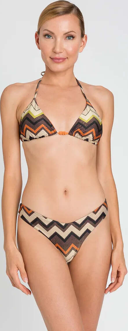 TWINSET-|-Bikini-slip-lurex-a-stampa-chevron