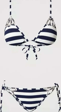 TWINSET-|-Bikini-triangolo-e-slip-a-righe