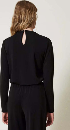 TWINSET-|-Blusa-in-jersey-con-drappeggio
