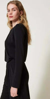 TWINSET-|-Blusa-in-jersey-con-drappeggio