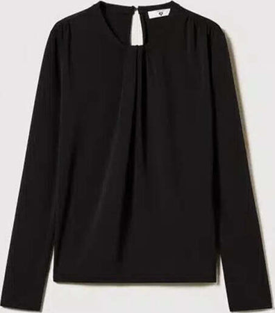 TWINSET-|-Blusa-in-jersey-con-drappeggio