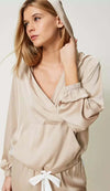 TWINSET-|-Blusa-in-raso-con-cappuccio