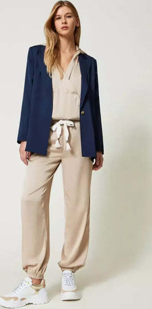TWINSET-|-Blusa-in-raso-con-cappuccio