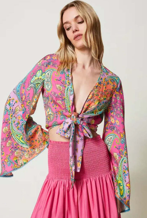TWINSET-|-Blusa-in-twill-a-stampa-paisley