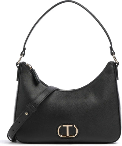 TWINSET Borsa hobo 241TB7125 in saffiano nero