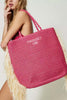 TWINSET-|-Borsa-shopping-effetto-rafia-con-frange